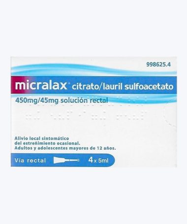 MICRALAX 45 MG/450 MG EMULSION RECTAL 4 MICROENEMAS 5 ML